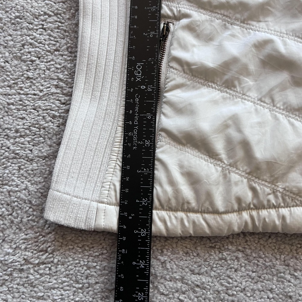 PrAna Diva Sherpa Fleece Jacket Womens M White Full Zip Rib Knit Outdoor - Picture 14 of 16